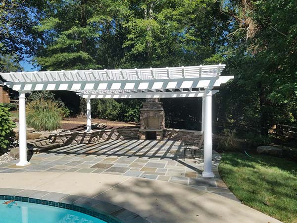 Pergola Patio Fireplace Landscaping 7